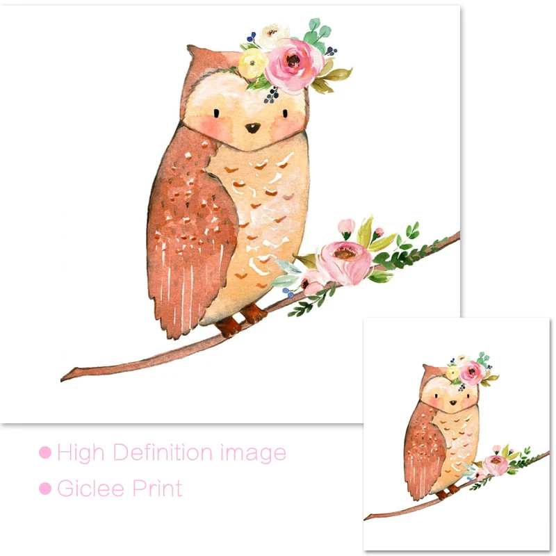 Настенные художественные принты с животными из леса декор для детской комнаты