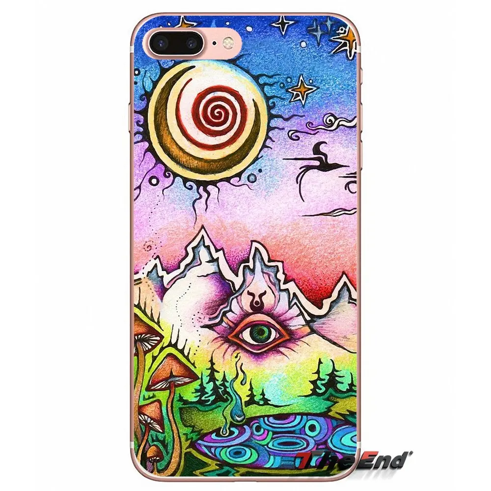Хиппи Psychedelic Art мир для iPhone X 4 4S 5 5S 5C SE 6 6S 7 8 Plus Samsung Galaxy J1 J3 J5 J7 A3 A5 2016 2017