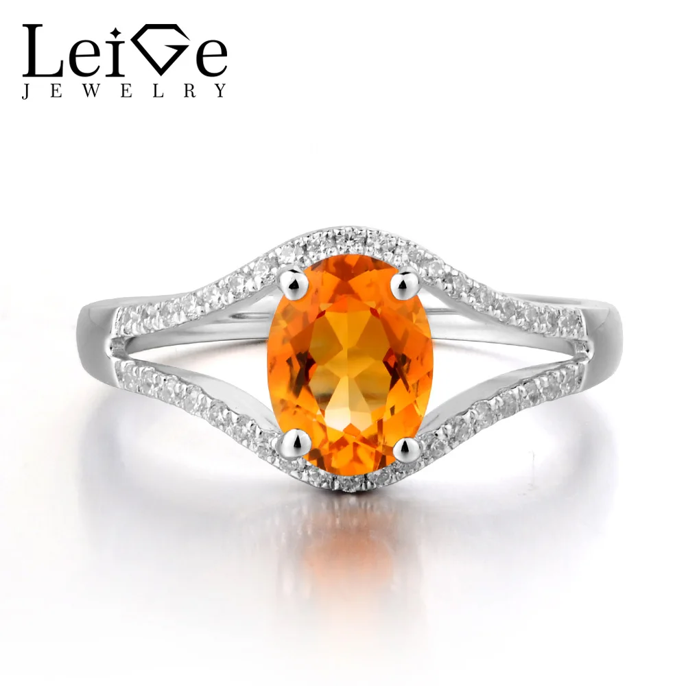 Украшения leige натуральный цитрин кольцо из стерлингового серебра 925 пробы с