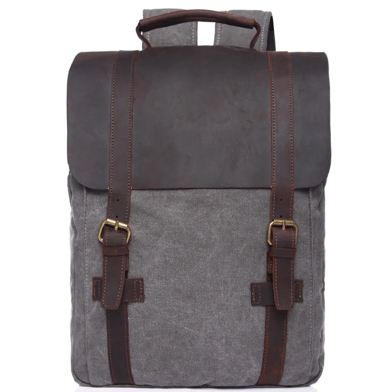 Мужской многофункциональный рюкзак из натуральной коровьей кожи винтажный