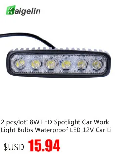 2 шт./lot18W светодиодные фары автомобиля работы Лампочки Водонепроницаемый LED 12 В автомобиль свет бар для автомобилей авто offroad грузовик Лодка внедорожник автомобиля Лампы для мотоциклов