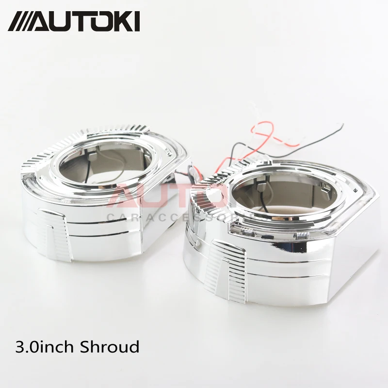 AUTOKI, новинка, X5-R, 2,0, спортивный, светодиодный, ангельские глазки, HID, биксеноновые линзы для проектора, H4, H7, для автомобиля, модифицированный, белый, янтарный, переключатель, сигнал поворота