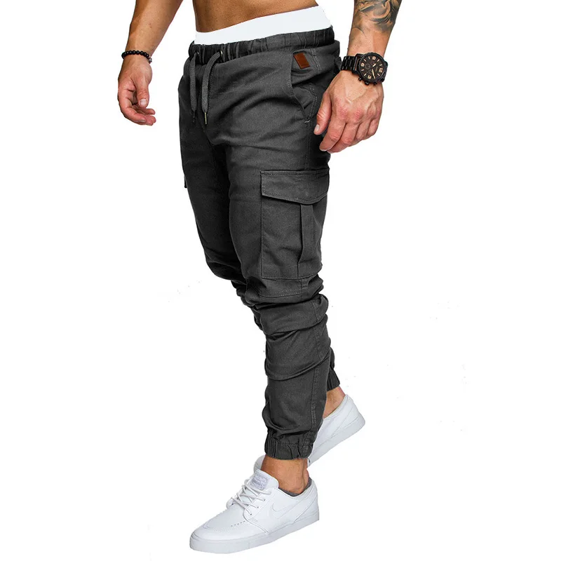 

Brand Men Pants Multi Pocket Hip Hop Harem Joggers Pants 2020 Male Trousers Mens Joggers Solid Pants Sweatpants Large Size M-3XL