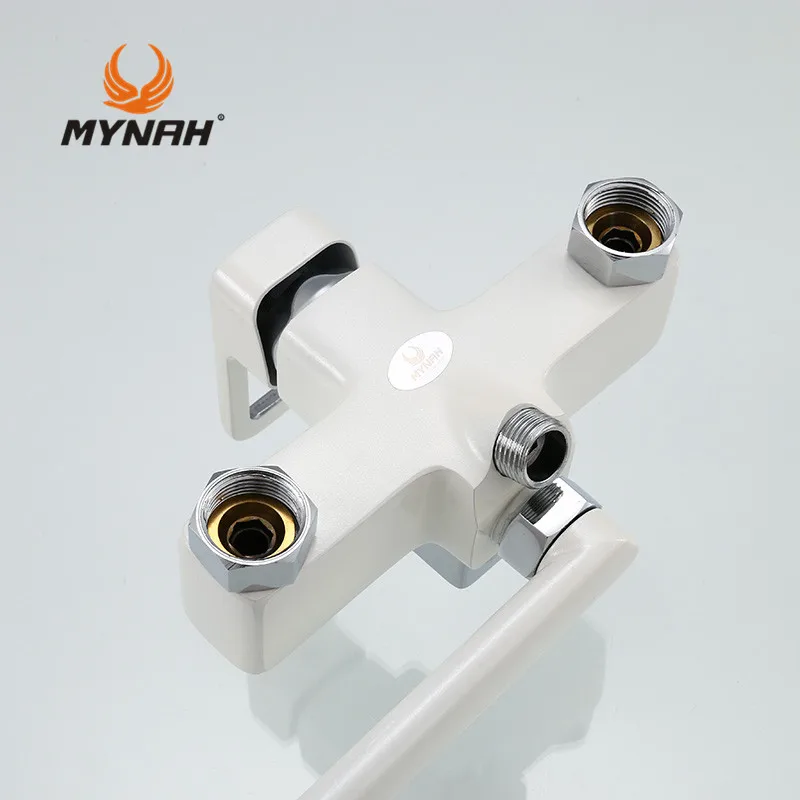 MYNAH Россия бесплатная доставка смесители для душа ванной комнаты белый кран