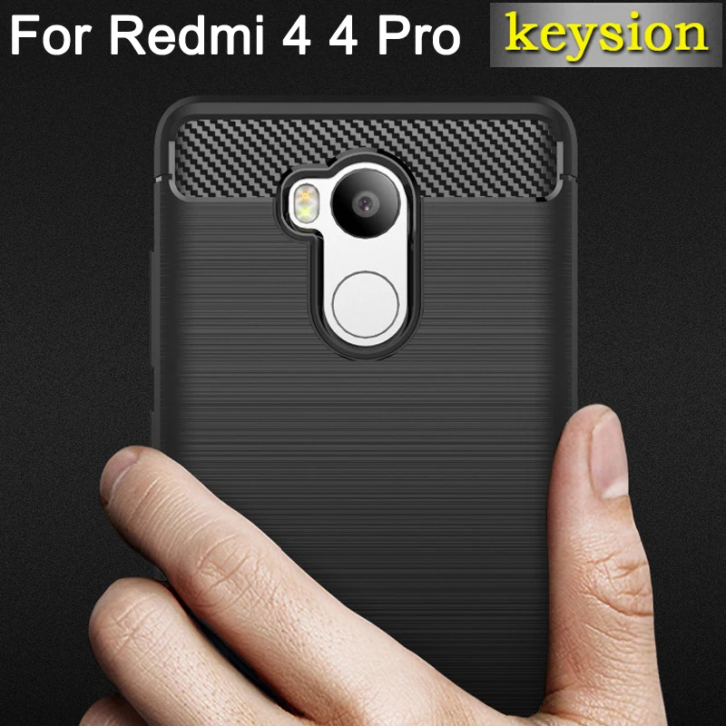 For Xiaomi Redmi 4 Pro Prime Case Cover Back Fundas Silicone Carbon Fiber Brushed TPU Mobile Phone Cases |