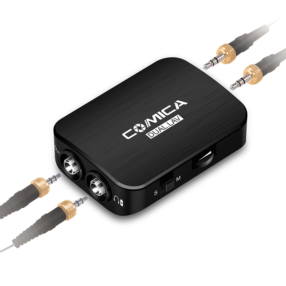 COMICA двойная головка Съемная моно/стерео режимы Lavalier Микрофон встроенный