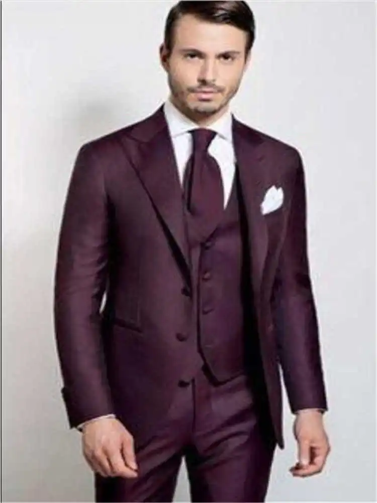 Picture Style12 Дизайн Slim Fit синий Жених костюмы с остроконечным лацканом лучшие мужские свадебные платья Одежда для выпускного вечера(куртка+ брюки+ жилет - Цвет: Picture Style12