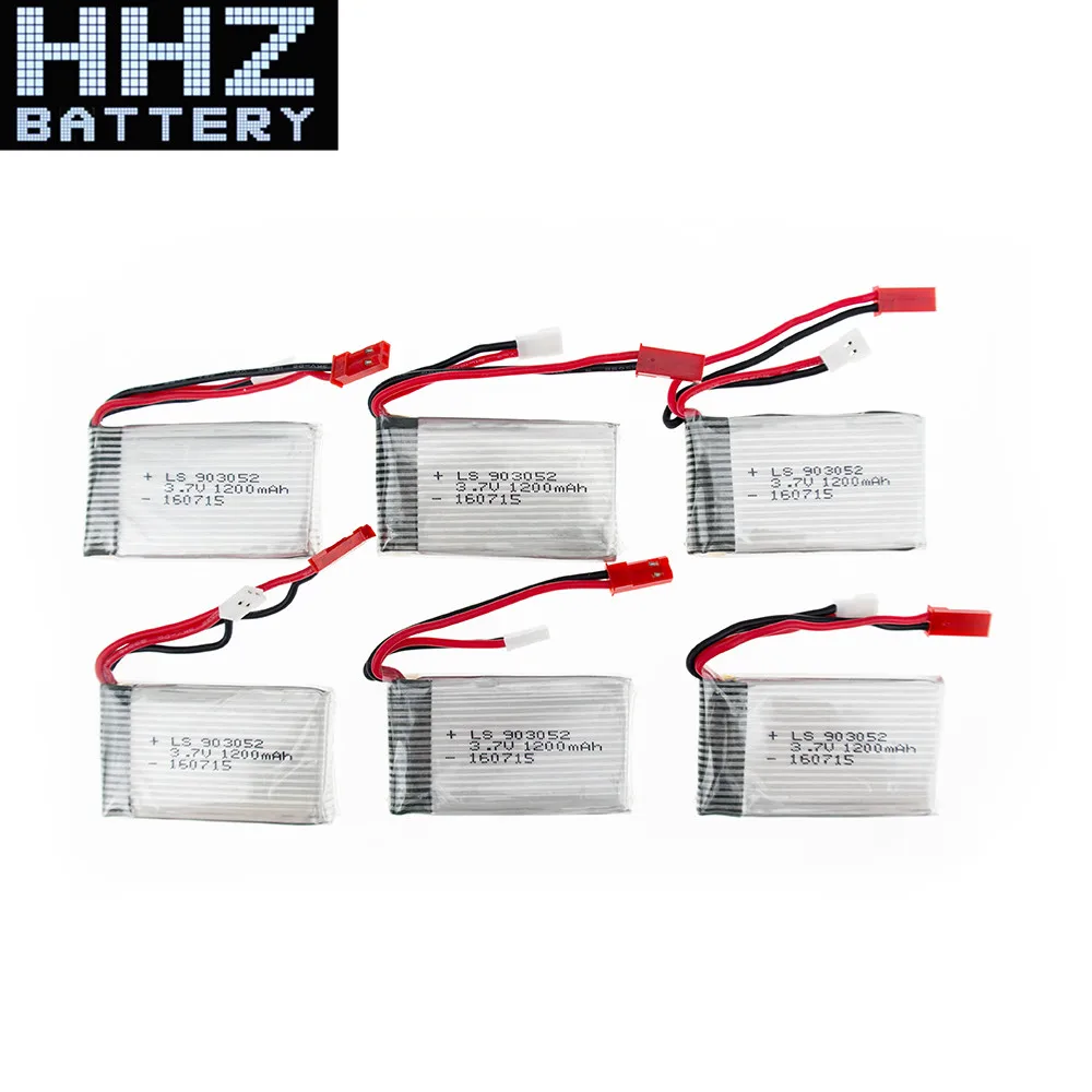 Литий полимерный аккумулятор для Syma X5SC X5SW M18 H5P 6 шт. 3 7 в 1200 мач 25C|lipo battery 3.7v|lipo