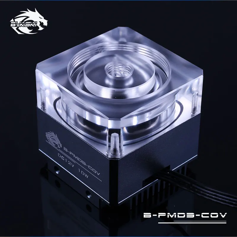 Bykski B-PMD3-COV, PWM DDC насосы, RBW, максимальный поток 600л/ч, Максимальный подъем 6 метров, требуется установленный Bykski 50 мм Диаметр резервуара - Цвет лезвия: Gun