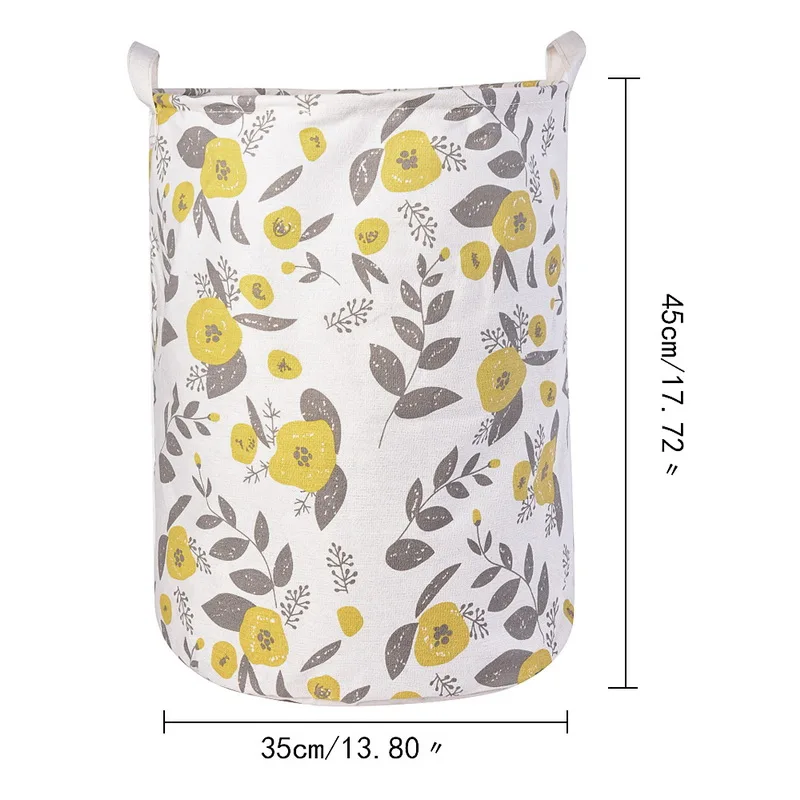 yellow flower Корзина для белья, большая корзина, складная сумка для грязной одежды, органайзер, сумка для белья, корзина для пикника, принт, игрушка, подарок, Органайзер - Цвет: yellow flower