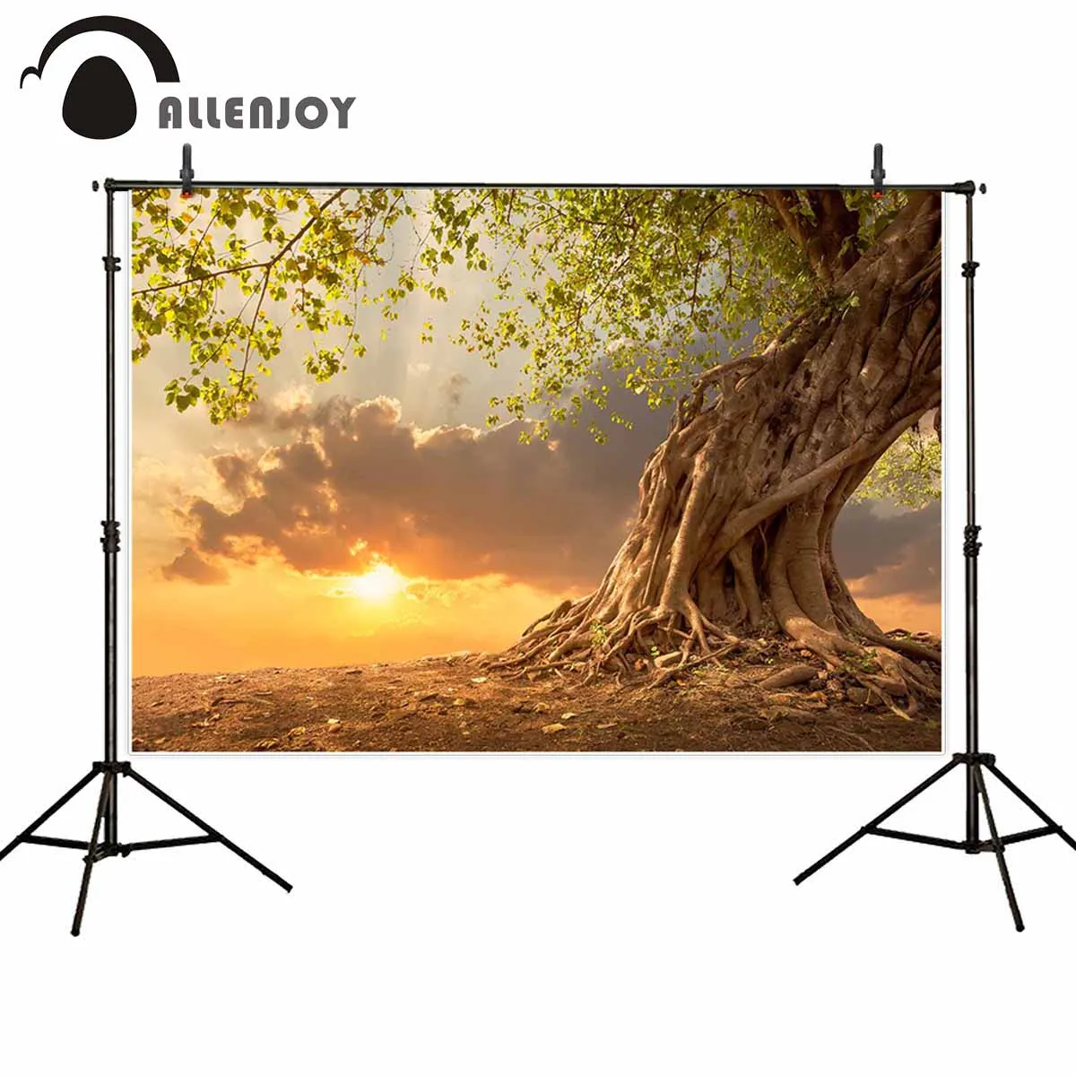 Allenjoy фоны для фотостудии красивый закат пейзаж большое дерево опавшие листья