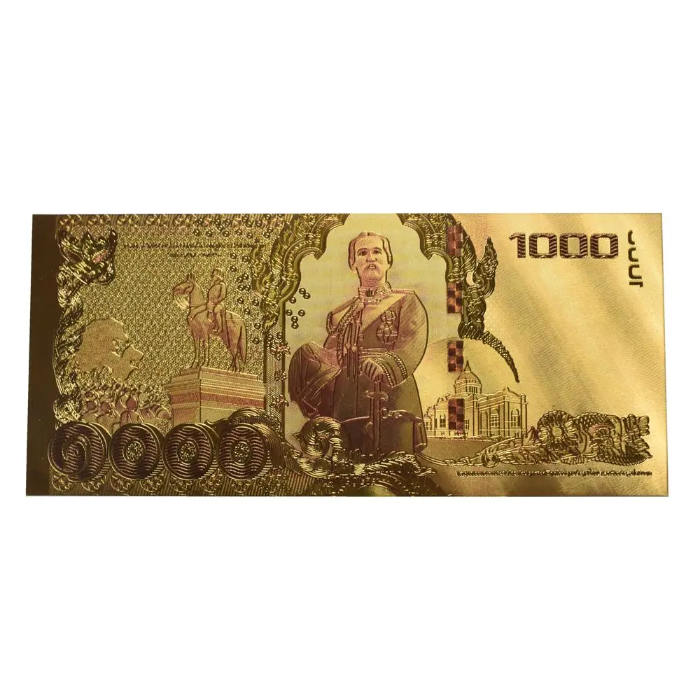 Тайская Золотая банкнота 1000 батов 24K фольга банкноты для банка сувенир подарок |