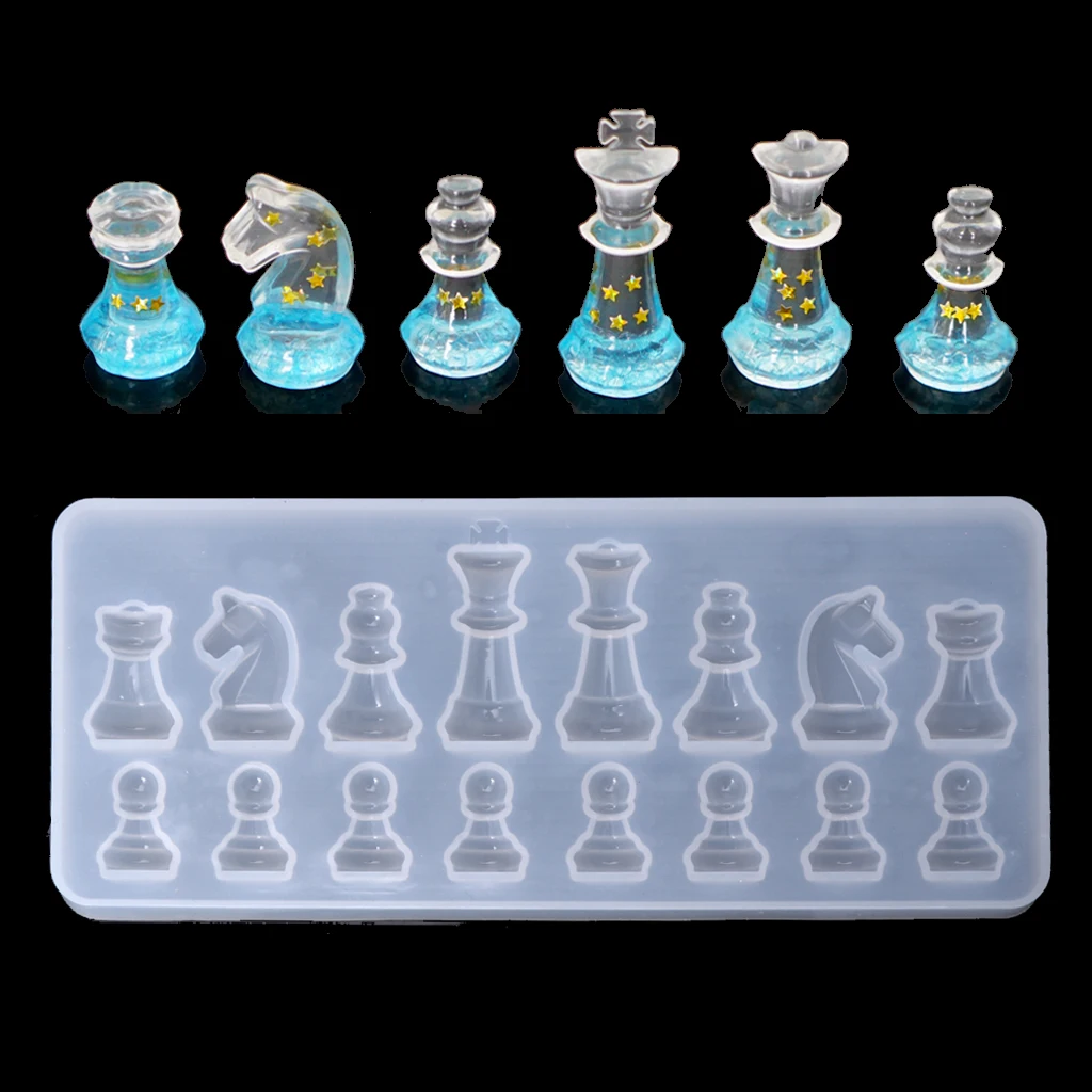 

Chess Piece Chocolate Candy Molds International Chess Silicone Mold Epoxy Resin Craft Casting Fondant Mold for Kids