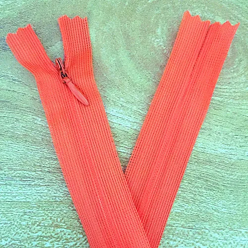 Orange 10 pieces#3 30 cm(12 inch) nylon invisible soft tulle coil zipper sewing(color please choose - Color: Orange