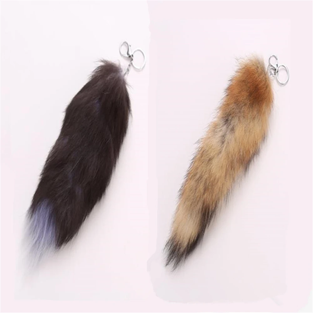 

Cosplay Oversized Fox Tail Keychain Ladies Pendant Car Keychain Bag Ornaments Real Fur Grass Pendant For Men And Women