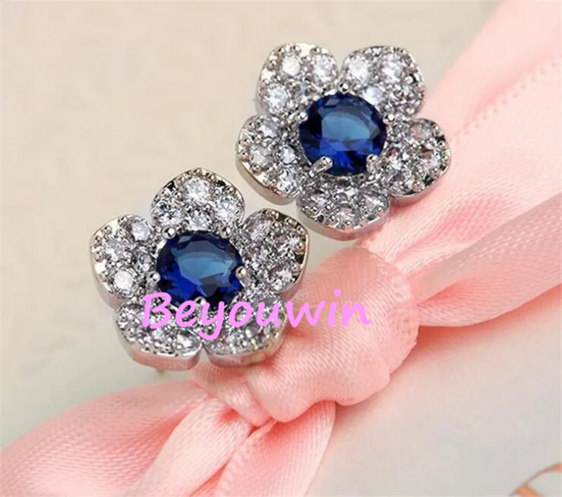 100 шт./лот элегантные блестящие женские серьги с кристаллами хит продаж Сакура