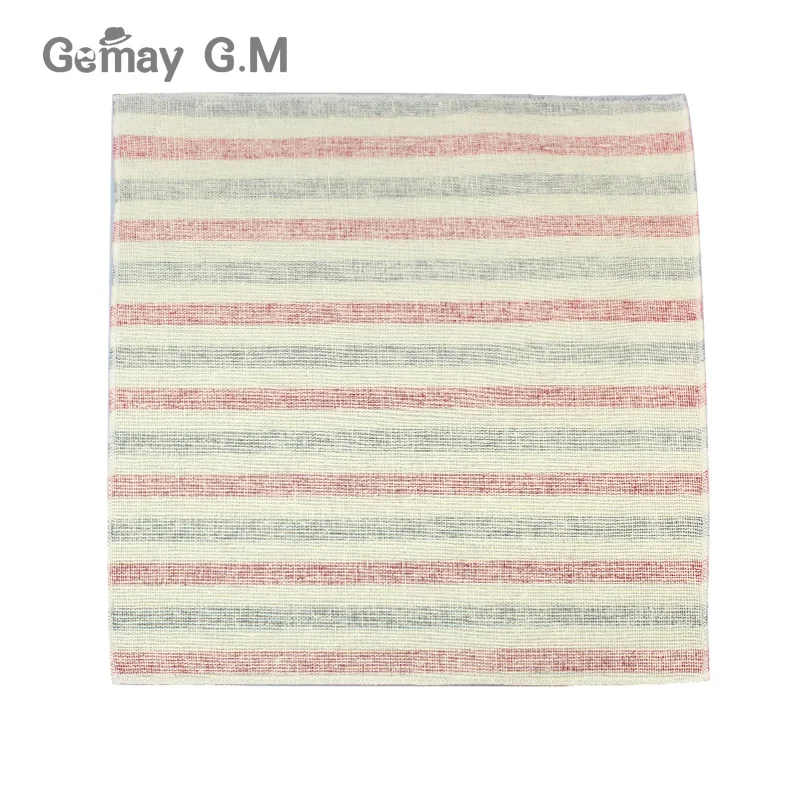 

High Quality Hankerchief Scarves Vintage Linen Hankies Men's Suit Pocket Square Handkerchiefs Print Cotton Striped Hanky