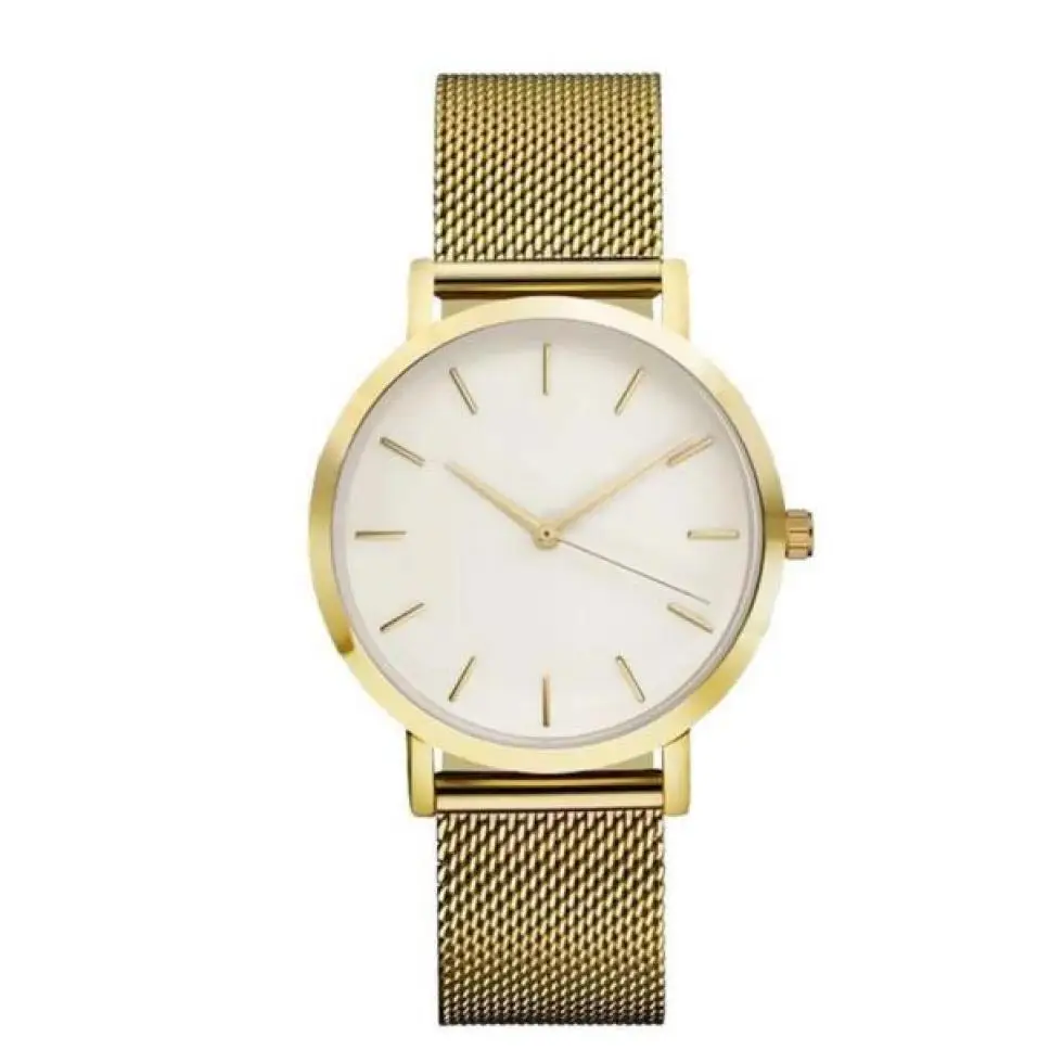 

Fashion modern Black Quartz Watch Men Women Mesh Bracelet Classic Women's Quartz watches Steel Strap Casual Watches 40