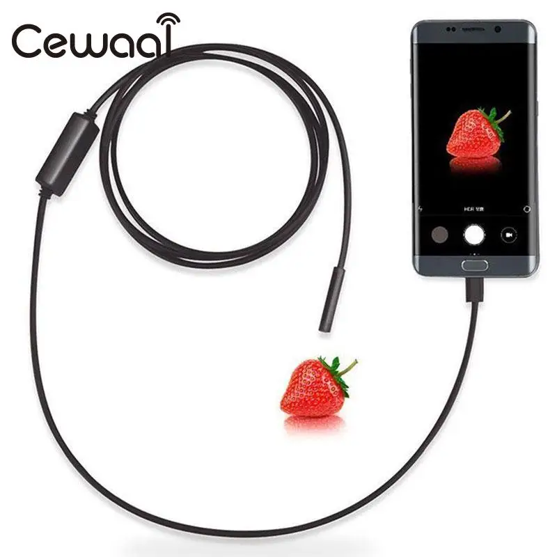 CEWAAL 8 мм 2MP 3 м Android телефон usb Тип C эндоскоп камера Водонепроницаемая видеокамера