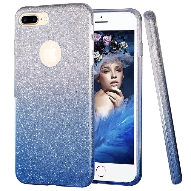 Мягкий чехол из ТПУ FULAIKATE для iPhone 7 с блестящими бриллиантами градиентный цвет