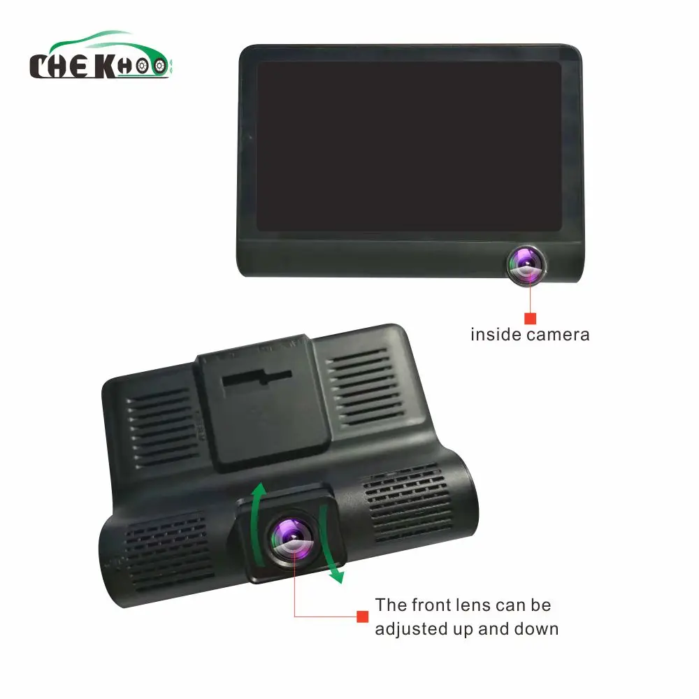 4,0 ''3-полосная Автомобильная dvr камера, видео рекордер заднего вида, авто регистратор с двумя камерами s Dash Cam DVRS, двойной объектив, Blackbox 3 Cam