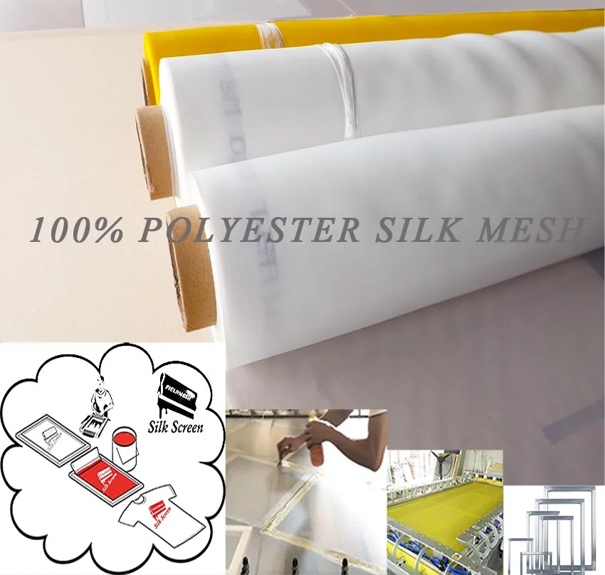 WHITE 55T-64um-260cm-50mts Higher Quality Monofilament Polyester Screen Printing Mesh