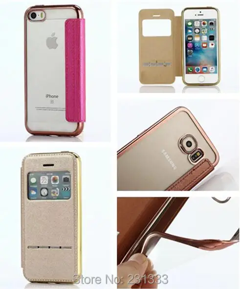 100 шт. чехол-бумажник из ТПУ с гальваническим покрытием для Iphone 7 PLUS 6 6S SE 5S Samsung Galaxy
