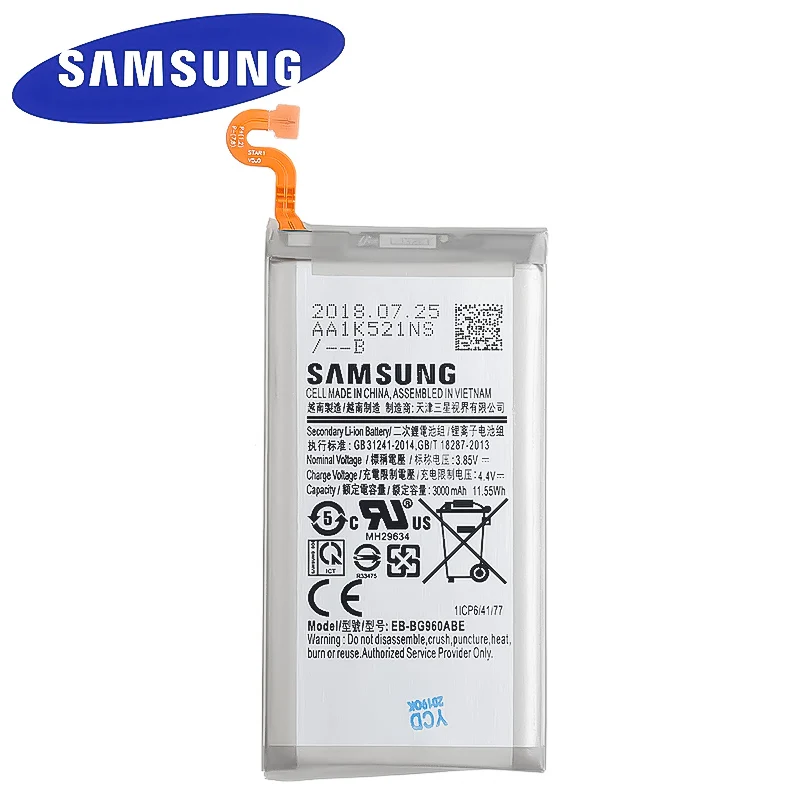 Оригинальный аккумулятор для Samsung GALAXY S9 G9600 EB-BG960ABE EBBG960ABE G960F SM-G960 3000 мА · ч |