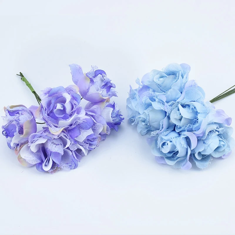 6 шт. декоративные цветы венки аксессуары для домашнего декора шелковые розы вазы