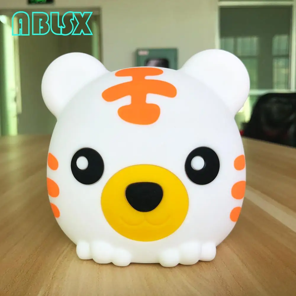 Тигровый ночник для детей Kawaii Animal 7 цветов меняющийся Детская Светодиодная лампа