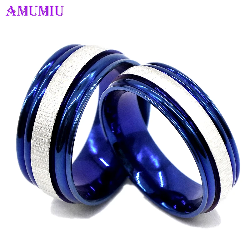 AMUMIU мужское и женское модное кольцо унисекс черное из титановой стали