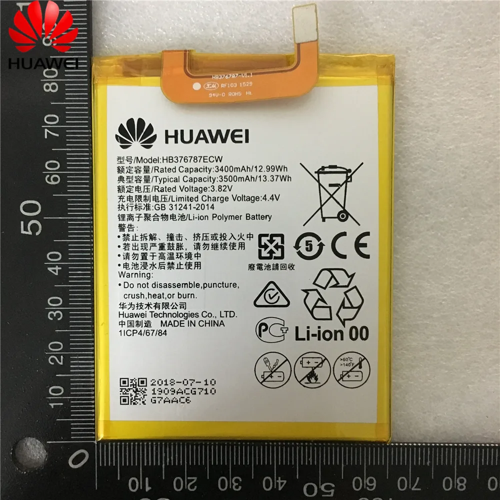 HuaWei оригинальный новый Сменный аккумулятор для Huawei Honor V8 3400 мАч HB376787ECW