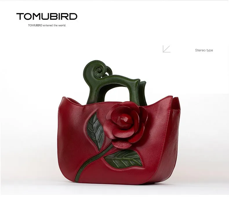 TOMUBIRD, новинка, улучшенная коровья кожа, дизайнерская, вдохновленная цветами, женская, ручная работа, кожаная сумка, сумка, сумки