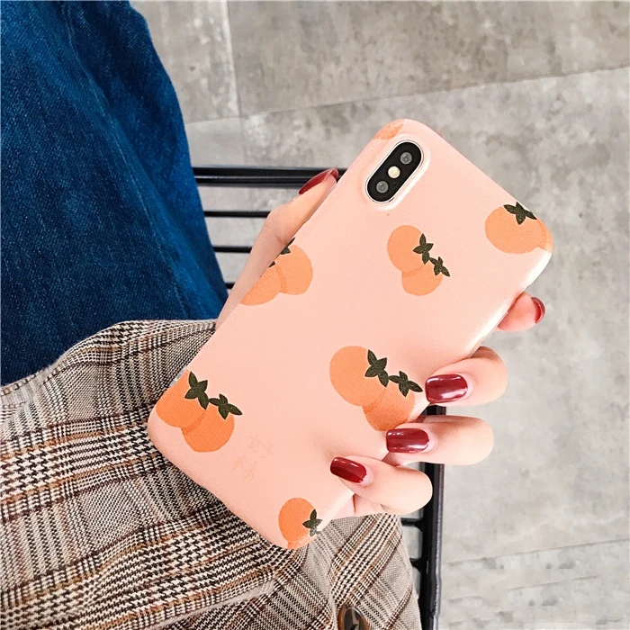 Свежий Оранжевый фруктовый чехол для телефона Iphone Xs Max Xr скраб мягкий силиконовый