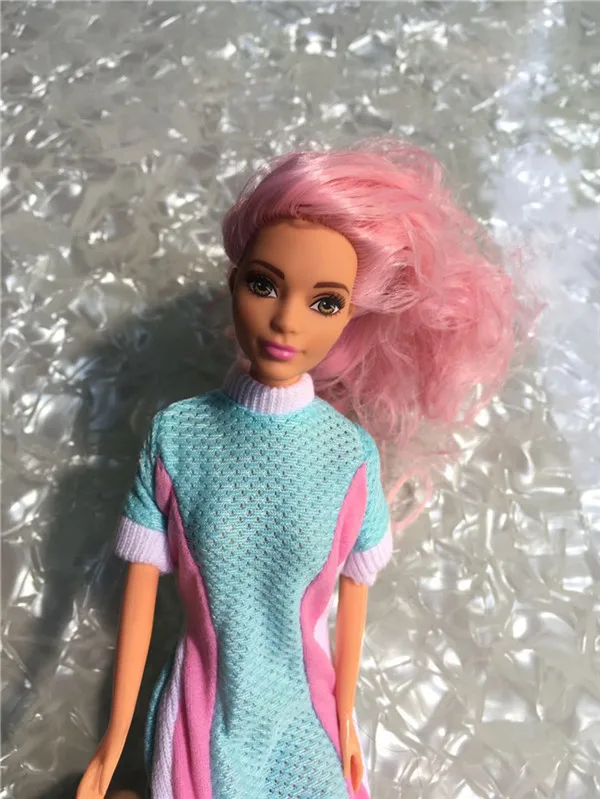 pink hair Идеальные кукольные головки с платьем для девочек кукольные аксессуары для девочек DIY игрушки для принцесс с подвижные швы тела - Цвет: pink hair