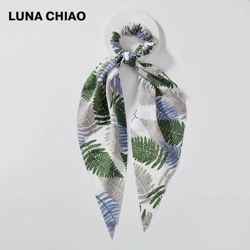 Женский шарф для волос LUNA CHIAO из полиэстера с рисунком тропических листьев