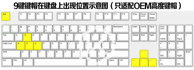 PBT modifier Keycaps игровые 9 ключей в OEM профиле с вишневыми стеблями MX Топ Печатный Топ Легенда красный синий фиолетовый розовый esc