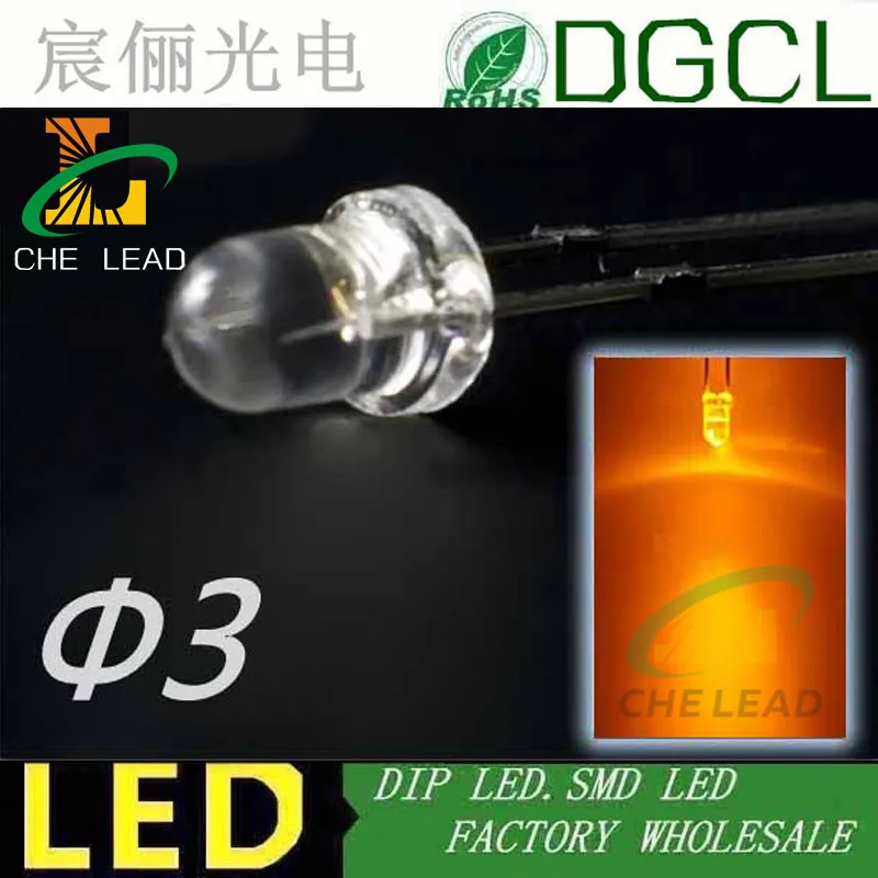 Оптовая продажа 3 мм круглые светодиодные фонасветодиодный светодиоды 1 7-2 2 нм