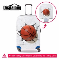 foldable soccers rugbys luggage cover with zipper closure cool basketballs 3d printed spandex suitcase cover travel accessory