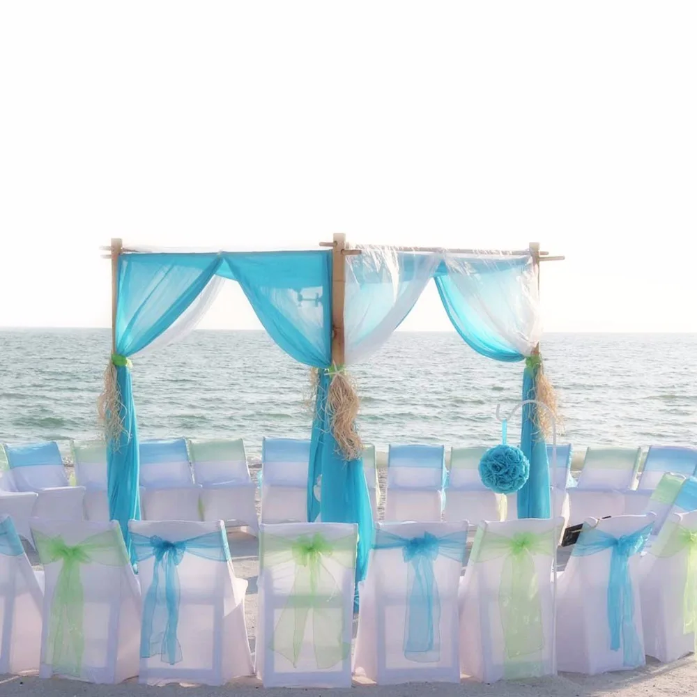 70pcs 18x275cm Dark Coral Wedding Organza Chair Cover Sashes Bow Sash Banquet Party Decoration Free Shipping | Дом и сад