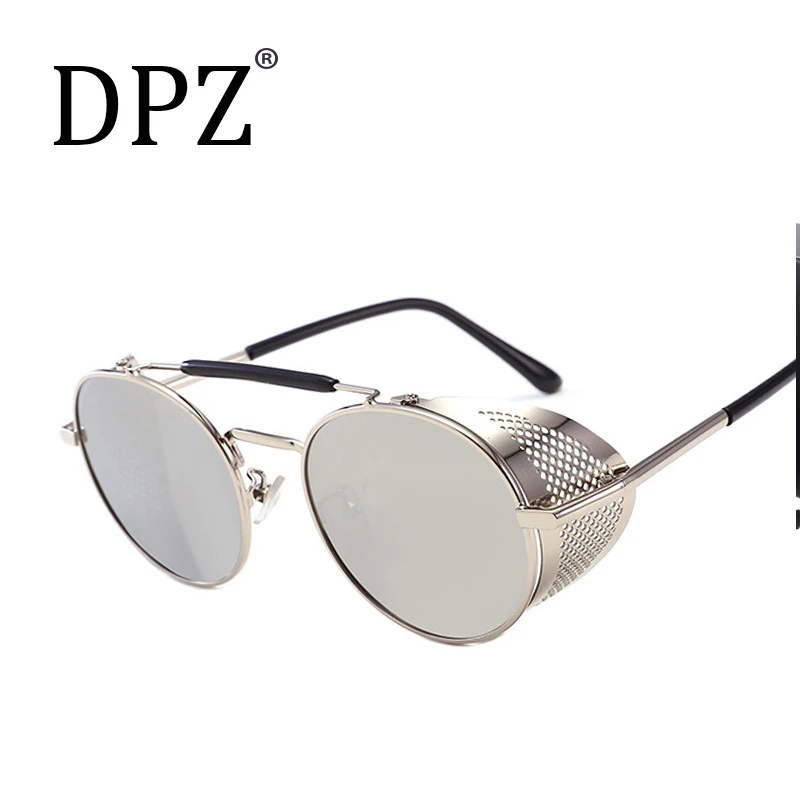 Солнцезащитные очки DPZ в винтажном стиле ретро круглые металлические брендовые