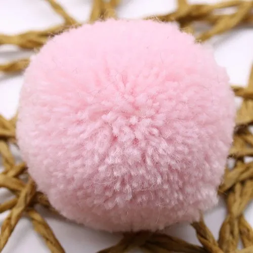 Pink 3,5 см пряжа помпон разноцветные шарики-Помпоны DIY ремесленные помпоны Свадебные Рождественские украшения для дома детская шапка Швейные аксессуары 20 шт - Цвет: Pink
