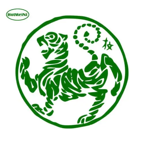 HotMeiNi Shotokan Тигр каратэ-до логотип виниловые наклейки для автомобиля Наклейка для окна грузовика бампер ноутбук Водонепроницаемый черный серебристый 13*13 см - Название цвета: Green