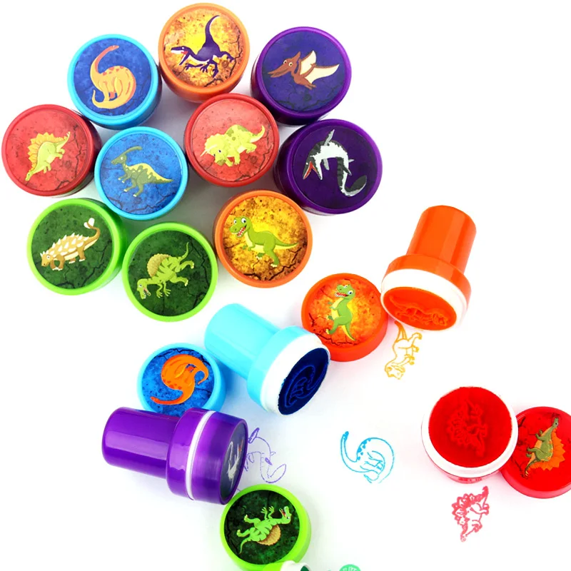 10 шт./компл. детские игрушки штампы мультфильм Животные фрукты Динозавр Дети