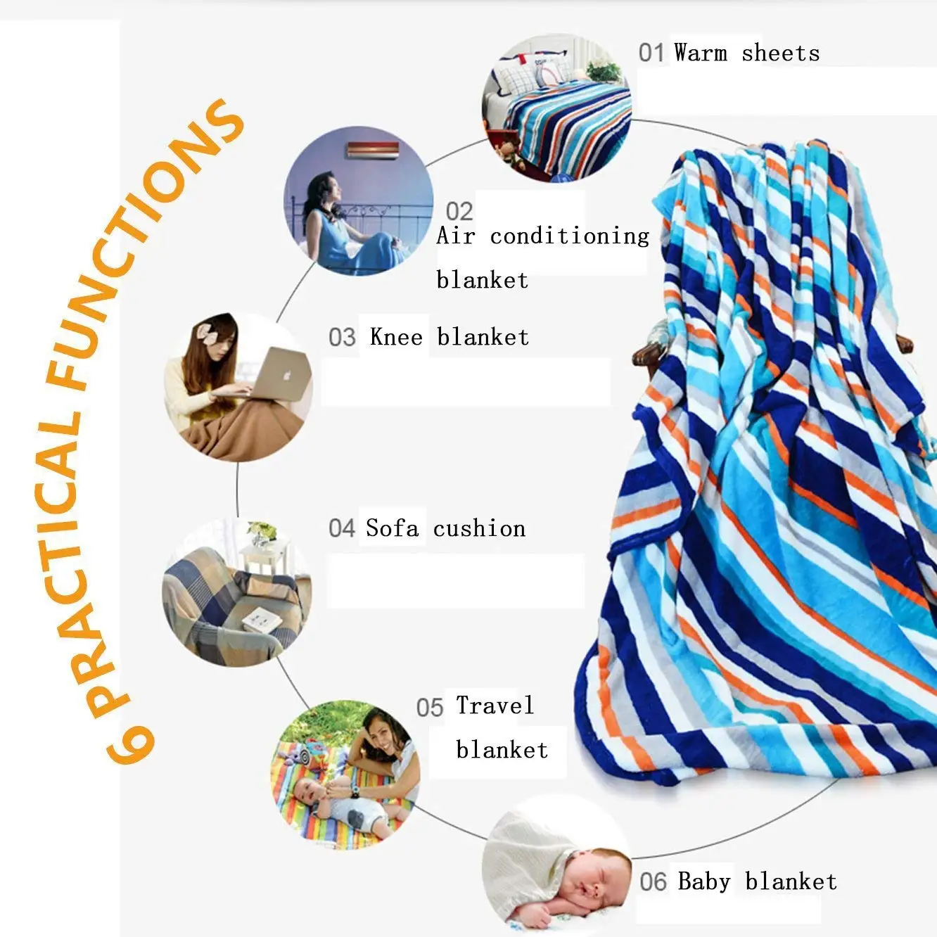 Harvest Throw Blanket Pattern with Pumpkin Leaves and Swirls on Orange Backdrop Halloween Inspired Warm Microfiber | Дом и сад