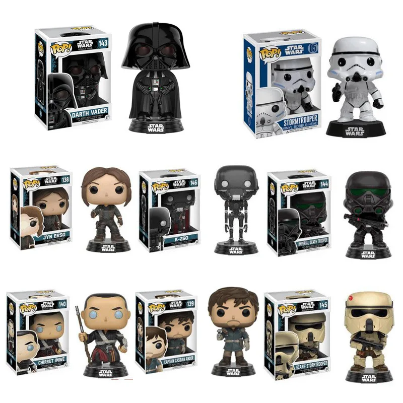 FUNKO POP Star Wars фигурка игрушки Дарт Вейдер Люк Скайуокер Leia для друга коллекция