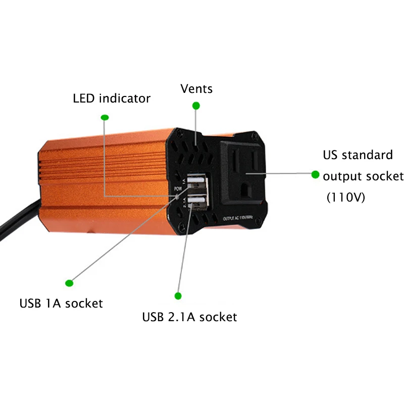 URANT USB Зарядное устройство 150 Вт телефонный адаптер для iPhone iPad автомобильный инвертор DC12V для AC110V-220V подключение к автомобильному прикуривателю Мощность Зарядное устройство s
