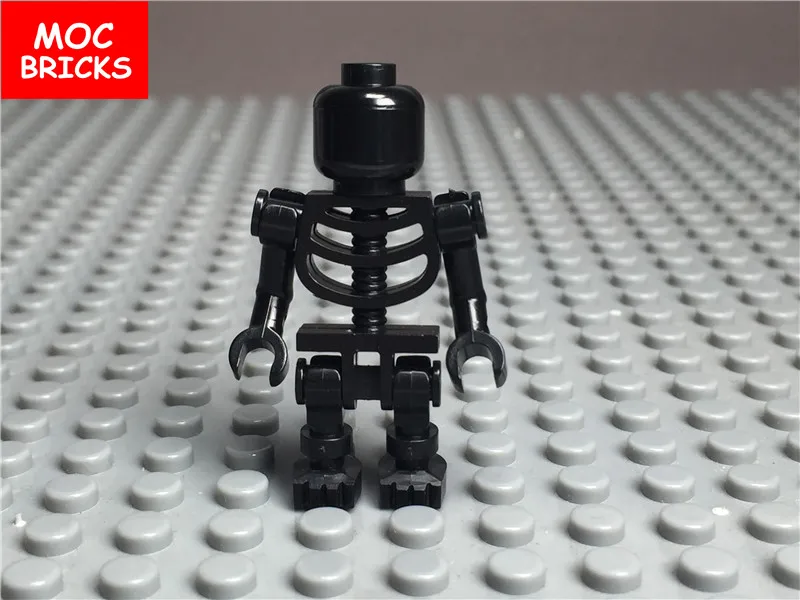Кубики MOC сделай сам черно-белые экшн-фигурки со скелетом-тыквой сборкой