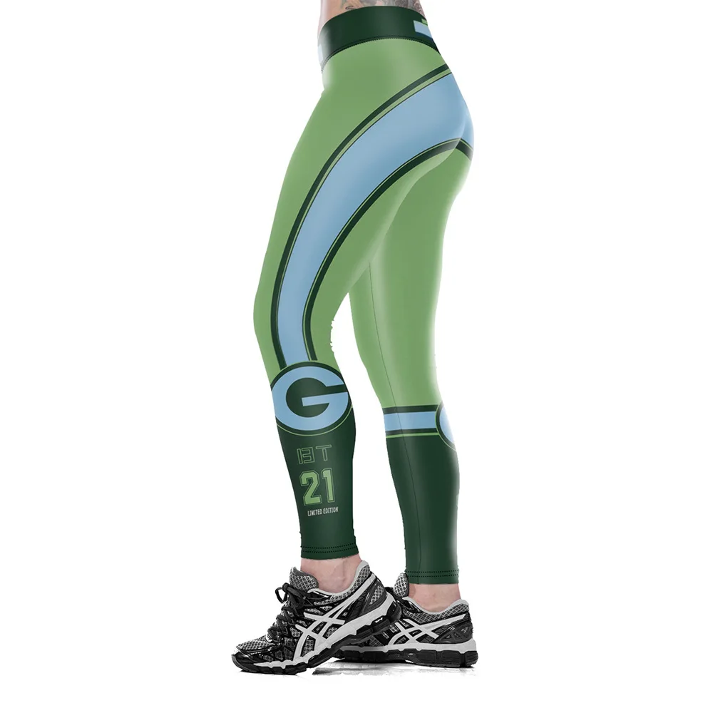 Леггинсы для фитнеса унисекс Green Bay P-Team из эластичного волокна хип-хопа вечеринки