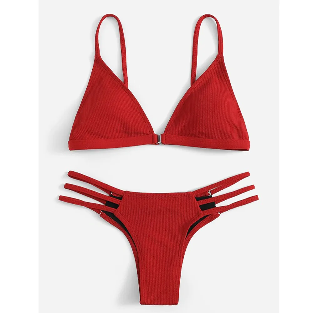 Женский сексуальный сплошной полый бандажный купальник с открытой спиной пуш ап